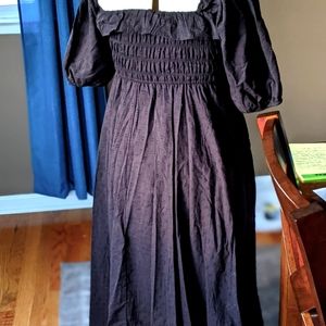 Black Maxi Peasant Dress
